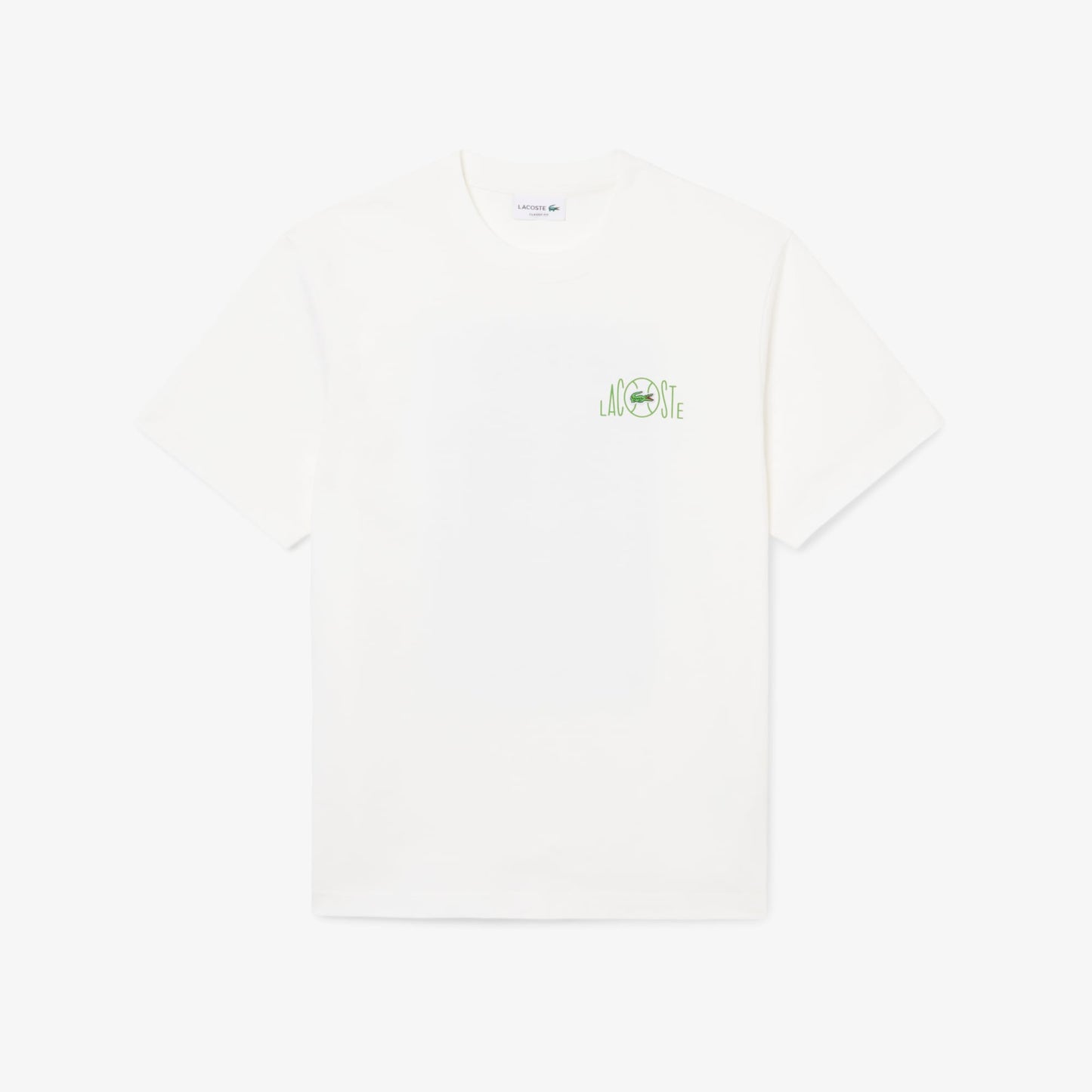 Lacoste Erkek Classic Fit Baskılı Beyaz T-shirt