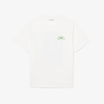 Lacoste Erkek Classic Fit Baskılı Beyaz T-shirt