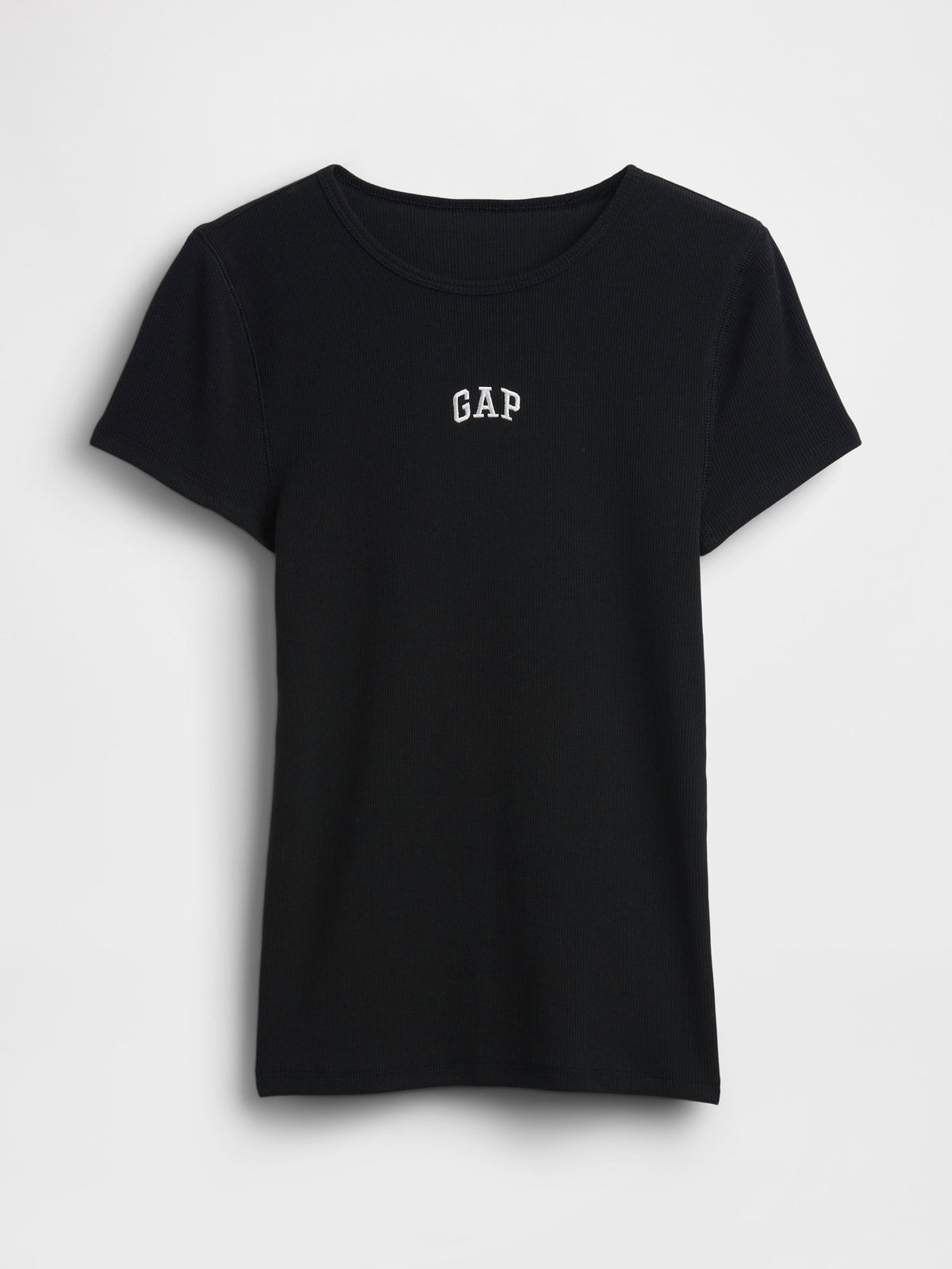 Siyah Modern Fitilli Gap Logo T-shirt