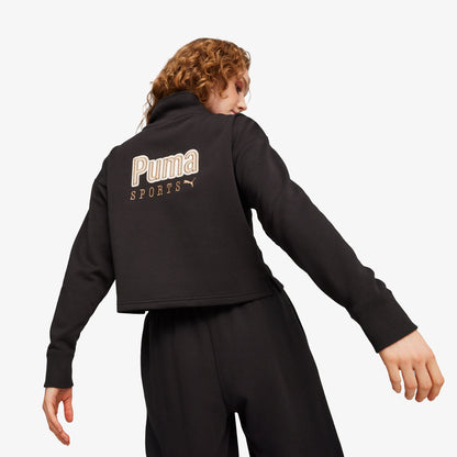 Puma Team Half Zip Crew Kadın Bej Sweatshirt
