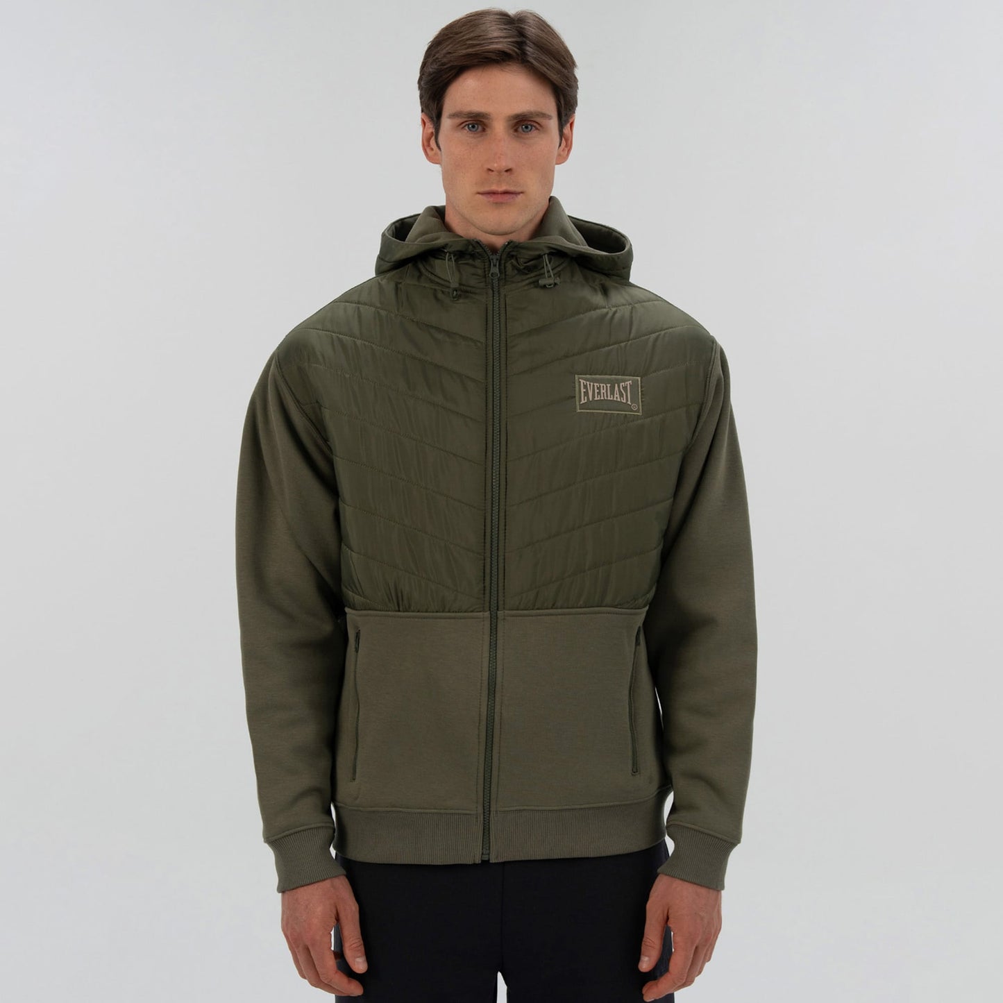Everlast Boxing Club 2.0 Full Zip Erkek Haki Sweatshirt