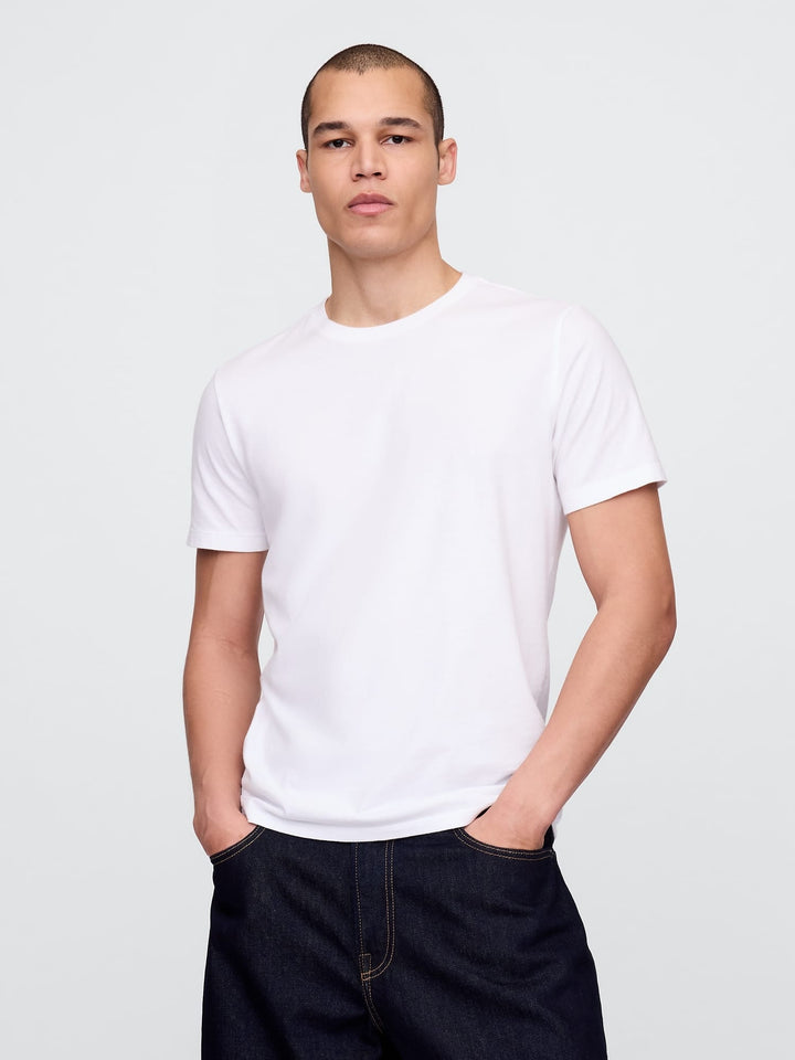 Siyah Klasik Bisiklet Yaka T-shirt