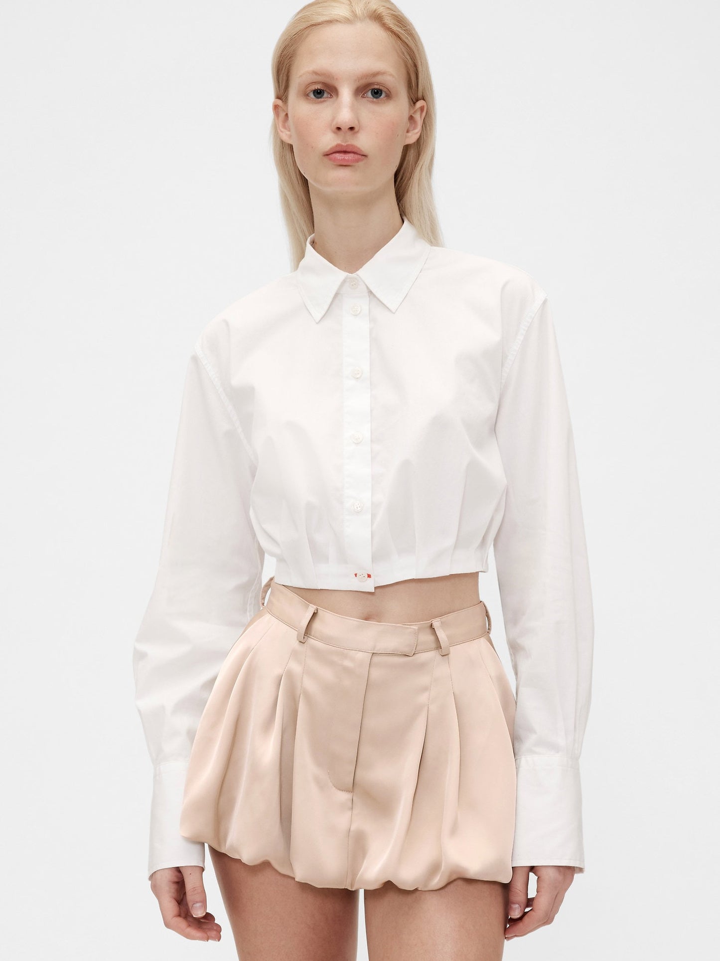Beyaz Gapstudio Poplin Crop Gömlek