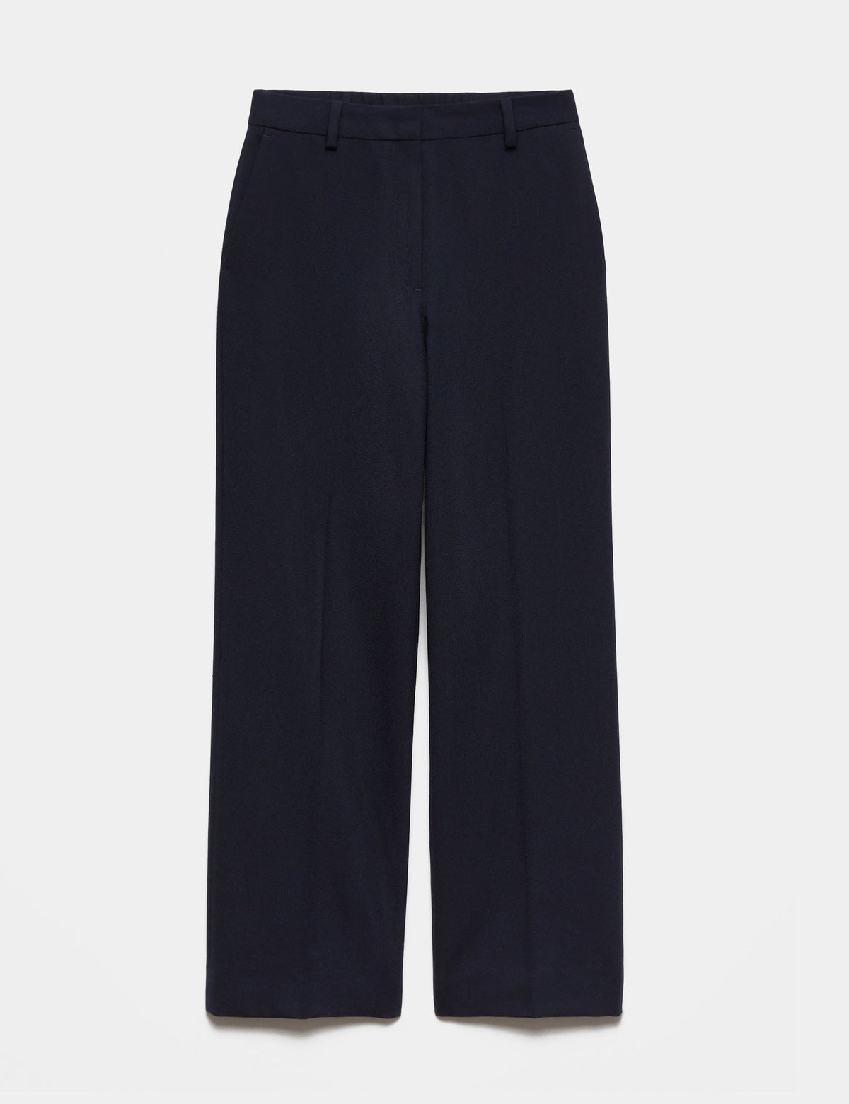 Saf Yün Straight Leg Pantolon