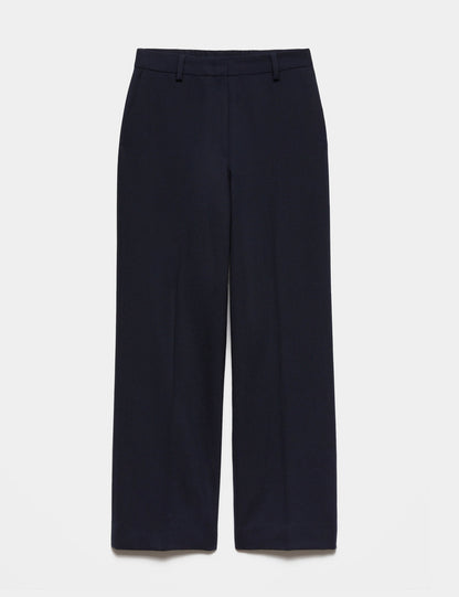 Saf Yün Straight Leg Pantolon