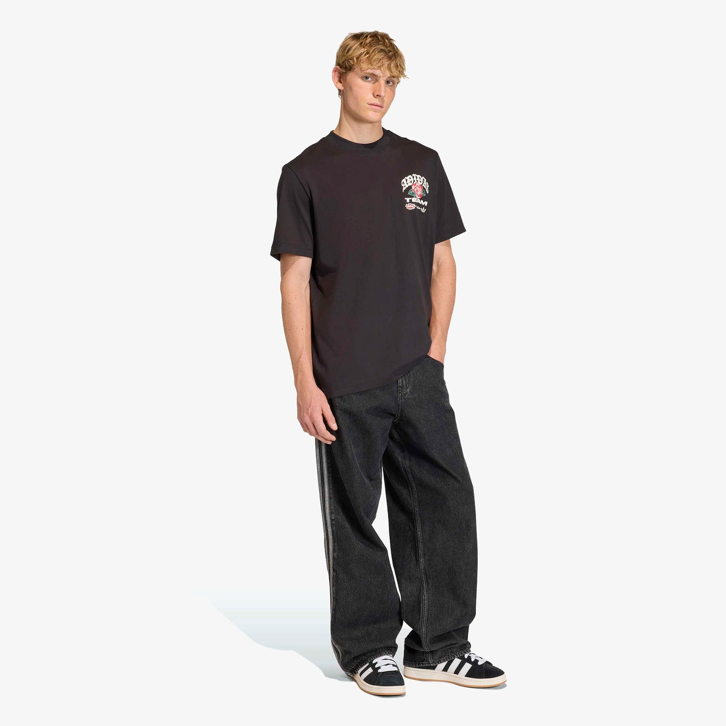 Adidas Gfx Roses Erkek Siyah T-shirt