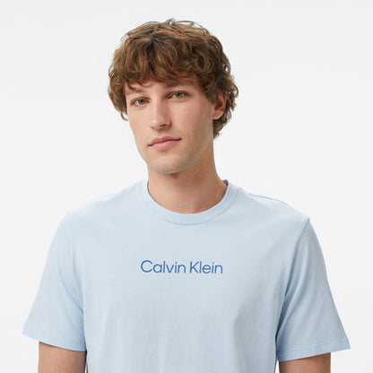 Calvin Klein Standard Logo 30s Crewnk Erkek Mavi T-shirt