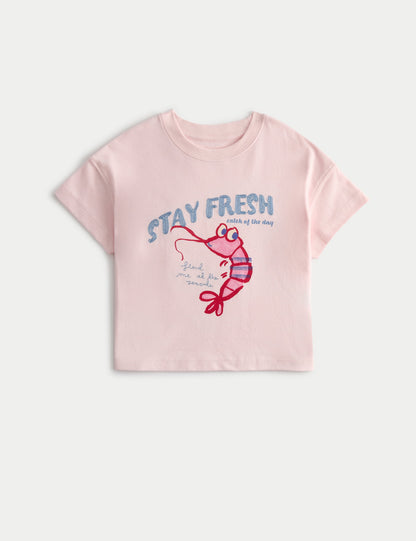 Pamuklu Desenli T-shirt