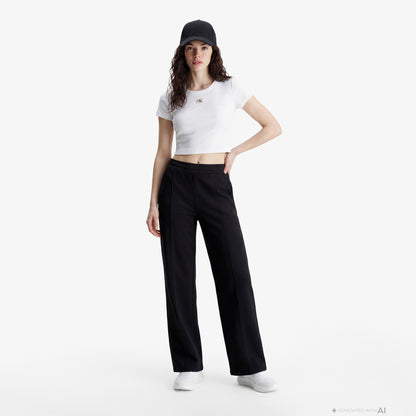 Calvin Klein Archieve Logo French Terry Kadın Siyah Eşofman Altı