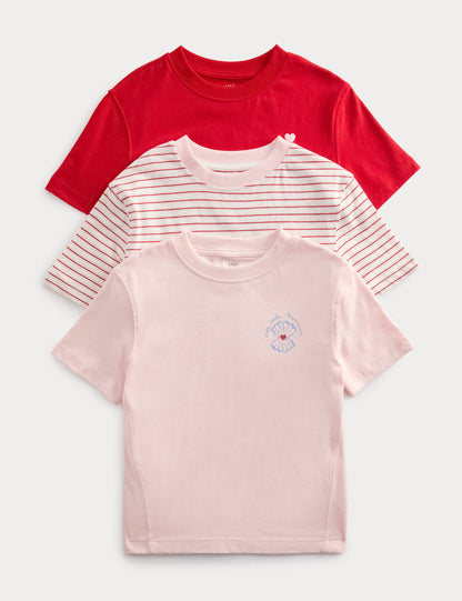 3'lü Pamuklu T-shirt