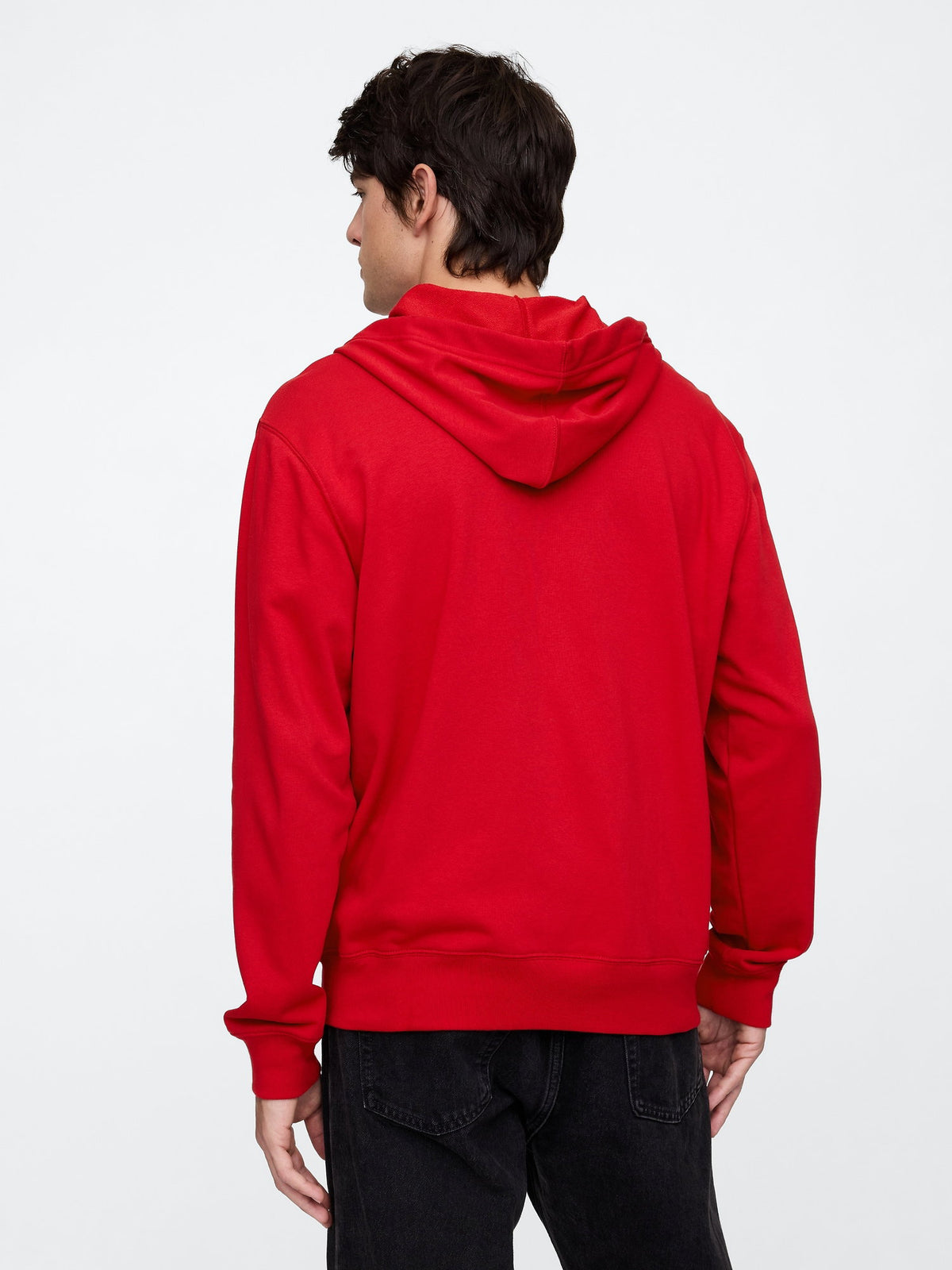 Kırmızı Gap Logo Fermuarlı Fransız Havlu Kumaş Sweatshirt