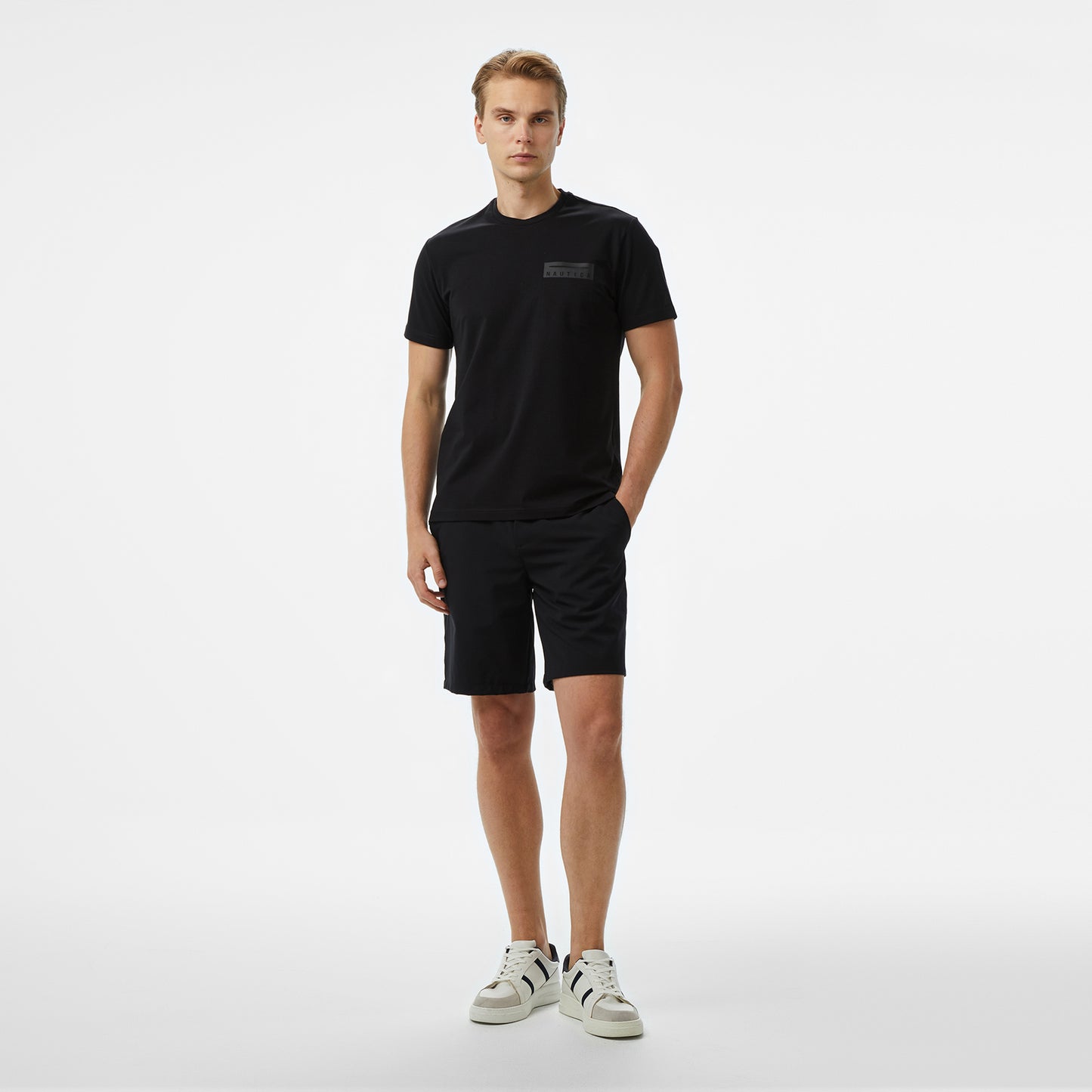 Nautica Erkek Siyah Regular Fit Baskılı T-shirt
