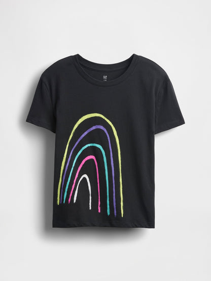 Siyah Relaxed Grafik T-shirt