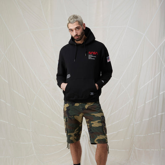 Alpha Industries Nasa Erkek Siyah Hoodie