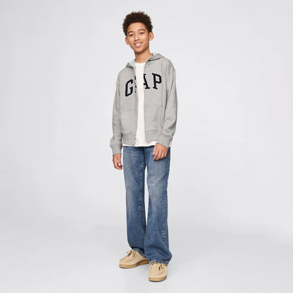 Gap Relaxed Fit Fermuarlı Çocuk Gri Sweatshirt