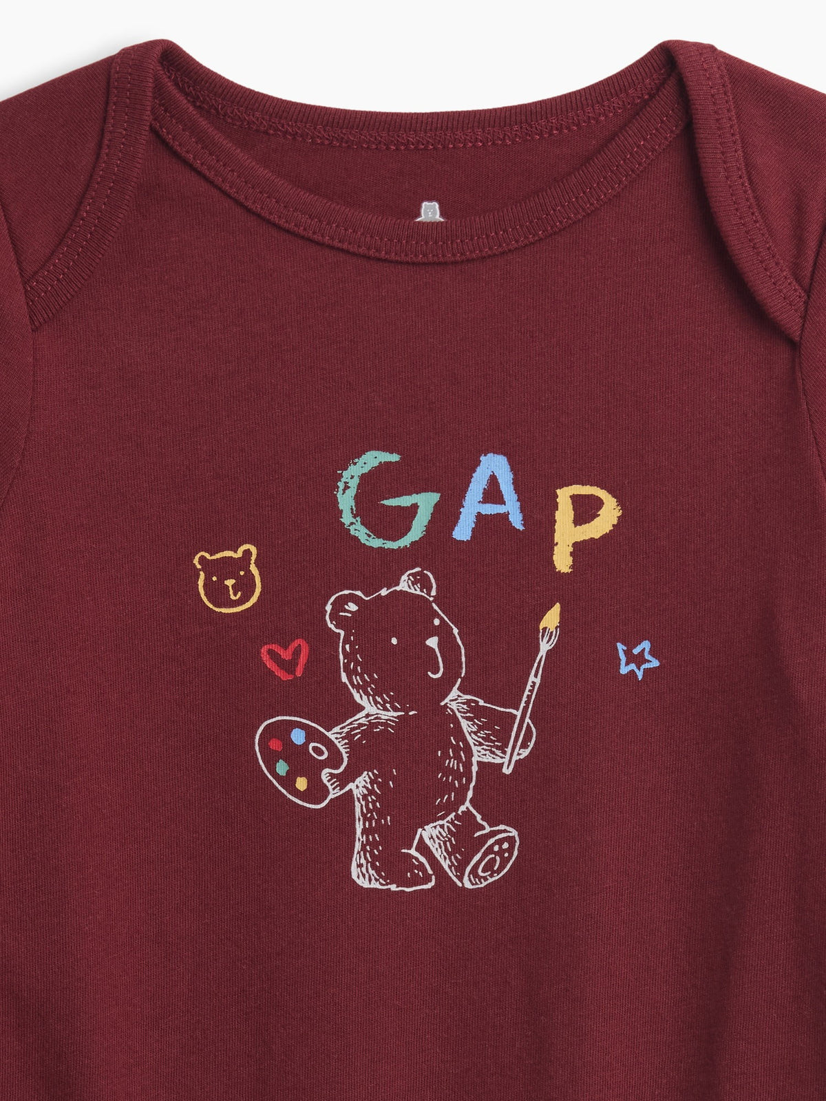 Bordo Grafik Baskılı Bodysuit
