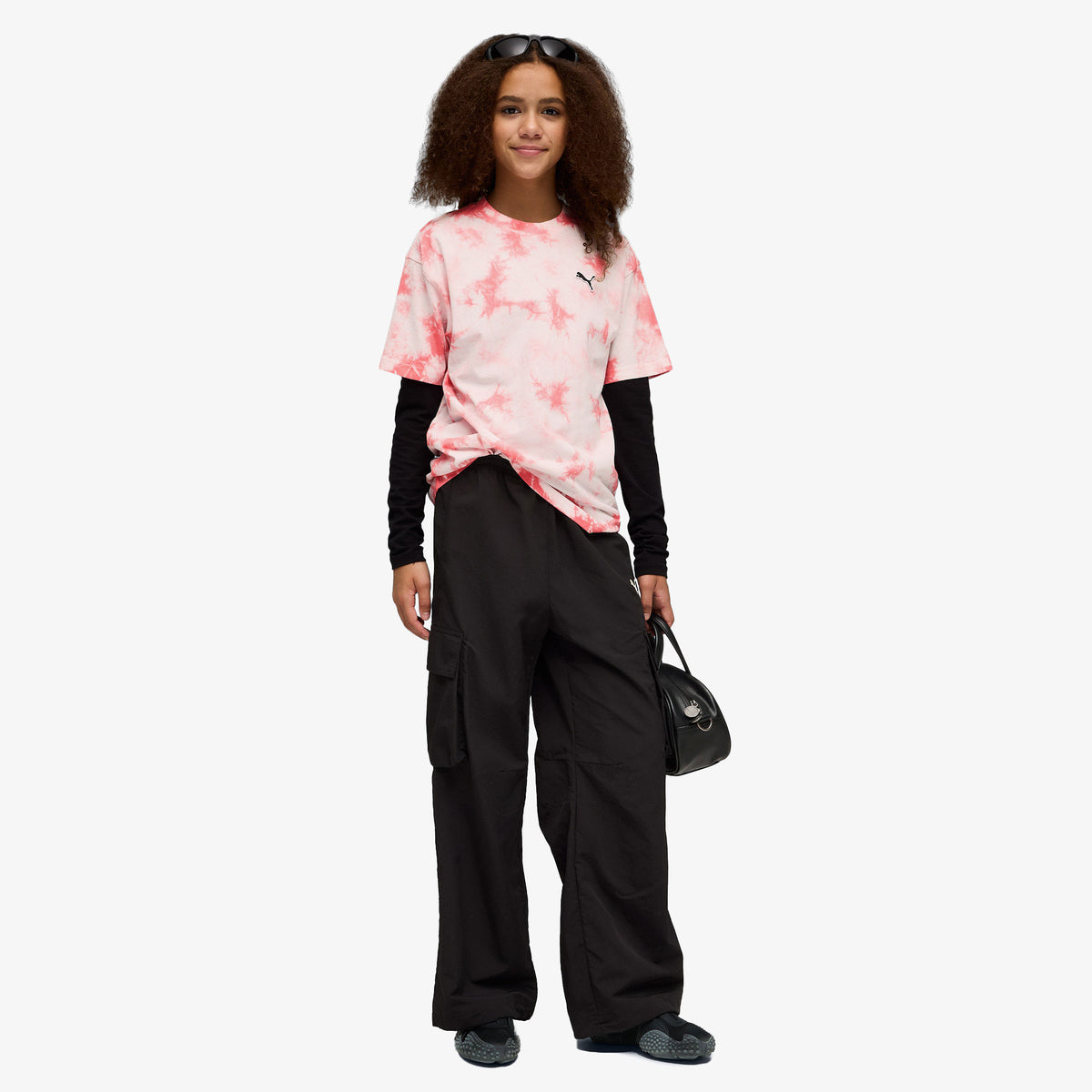 Puma Essentials Relaxed Tie-dye Çocuk Pembe T-shirt
