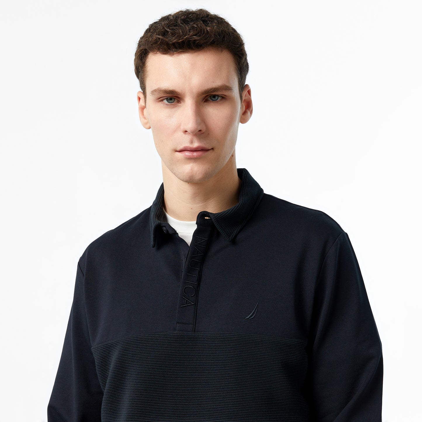 Nautica Erkek Siyah Uzun Kollu Polo Yaka T-shirt