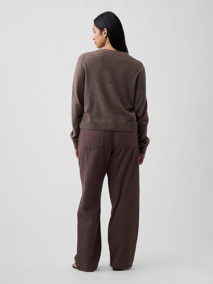Kahverengi Low Slung Relaxed Straight Jean Pantolon