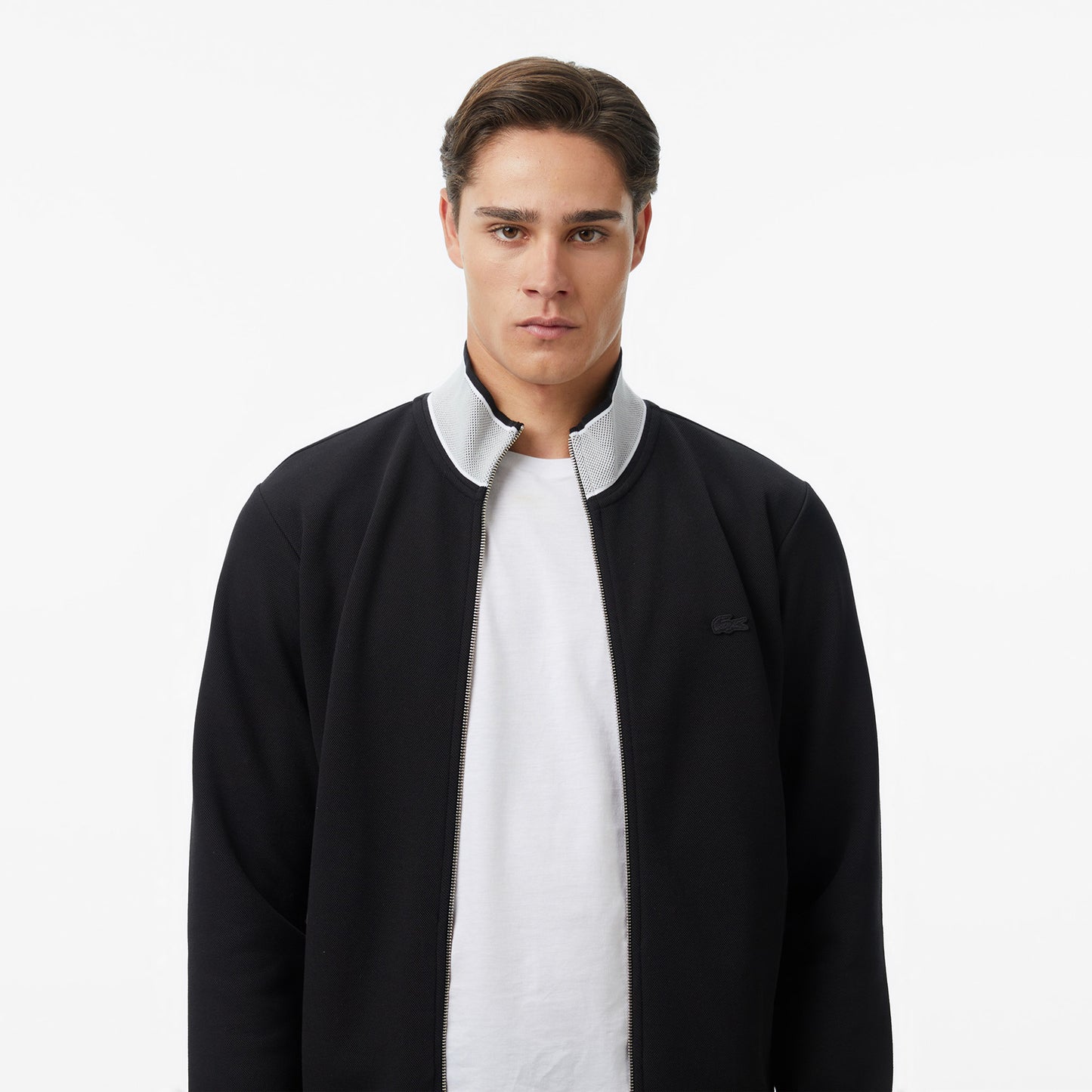 Lacoste Erkek Regular Fit Fermuarlı Renk Bloklu Siyah Sweatshirt