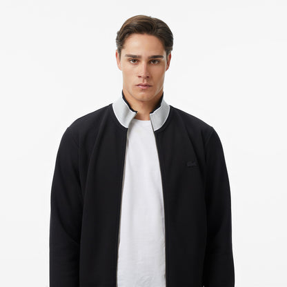 Lacoste Erkek Regular Fit Fermuarlı Renk Bloklu Siyah Sweatshirt
