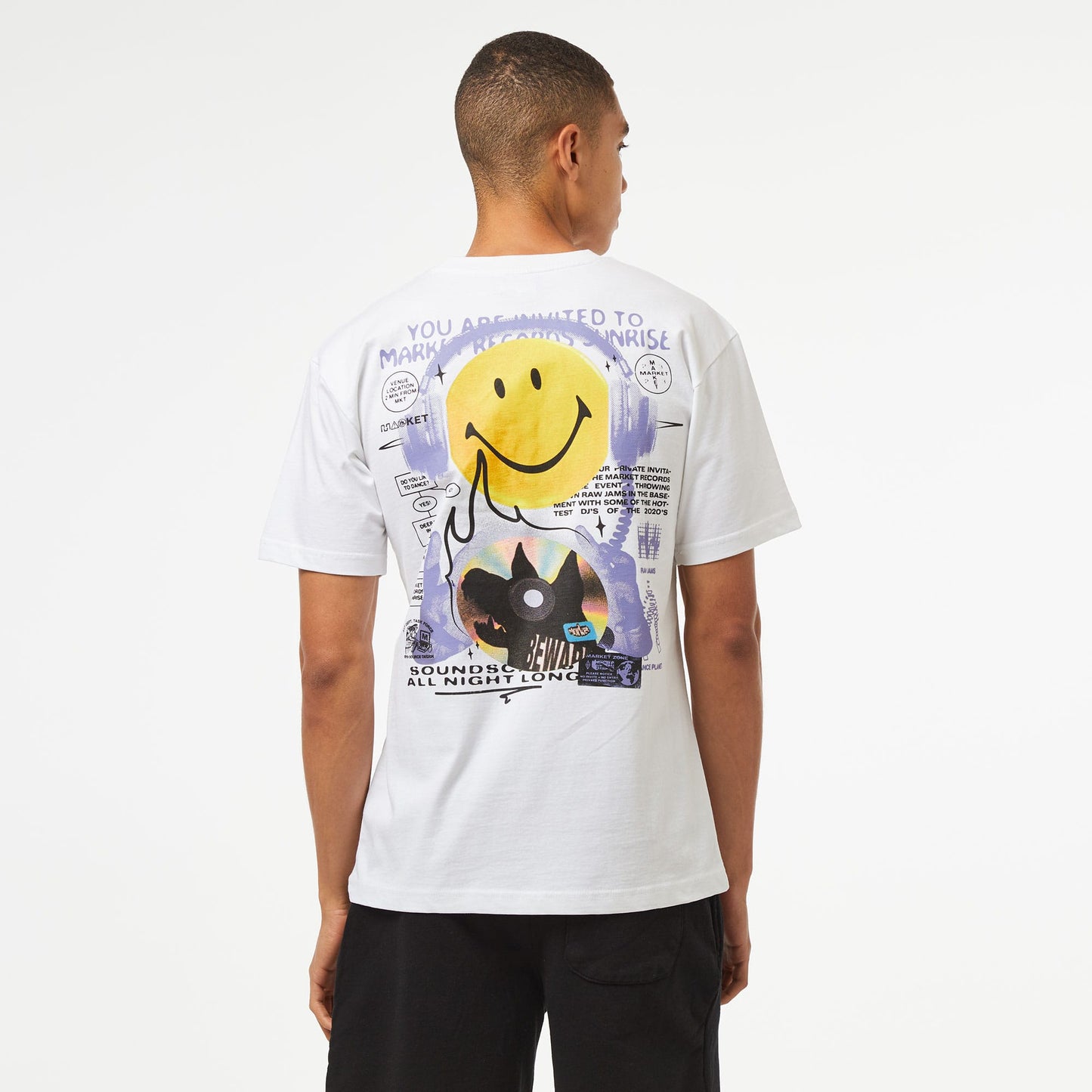 Market Smiley Afterhours Erkek Beyaz T-shirt