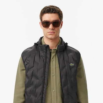 Lacoste Erkek Regular Fit Dik Yaka Kapitone Siyah Yelek