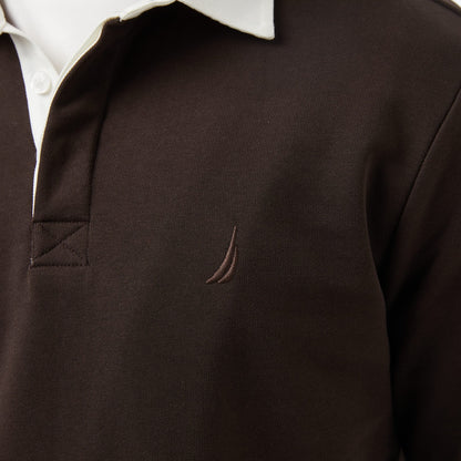 Nautica Erkek Kahverengi Regular Fit Uzun Kollu Polo Yaka T-shirt