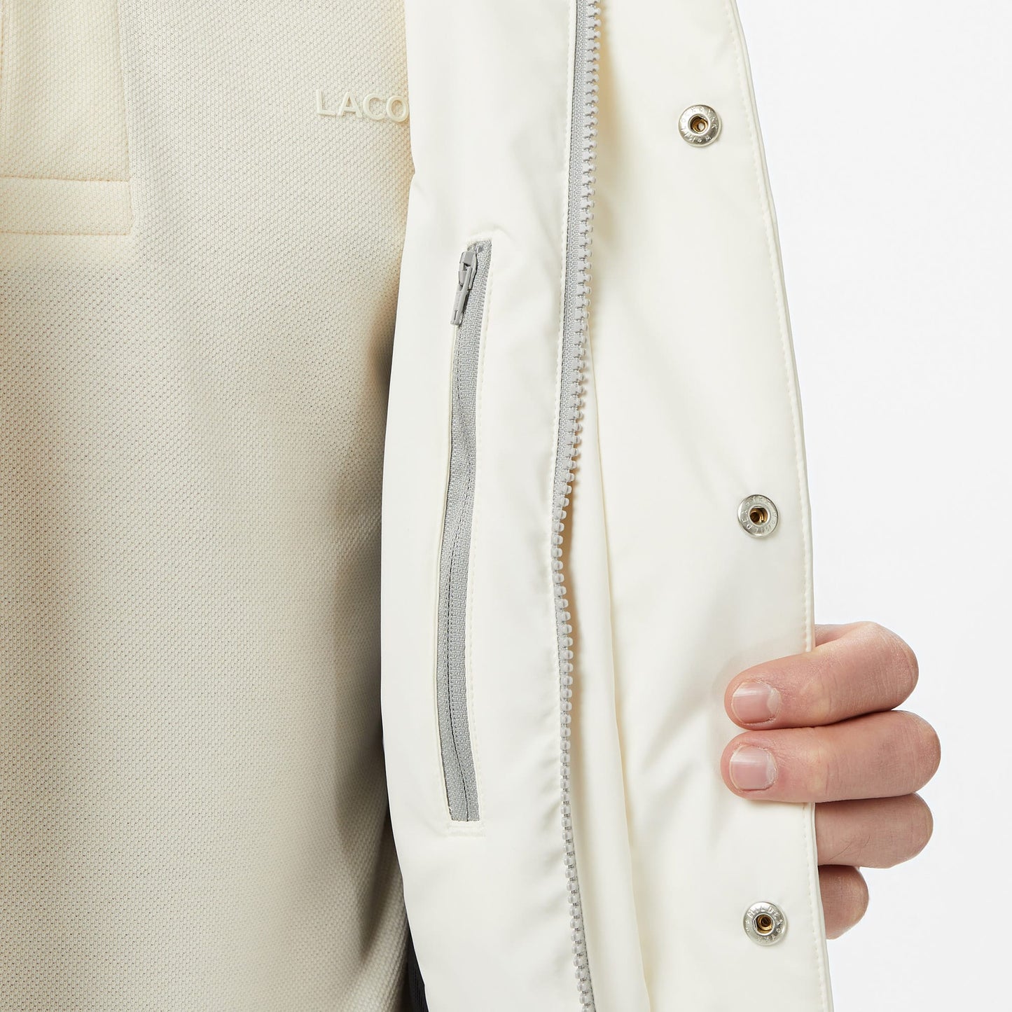 Lacoste Erkek Relaxed Fit Dik Yaka Bej Mont