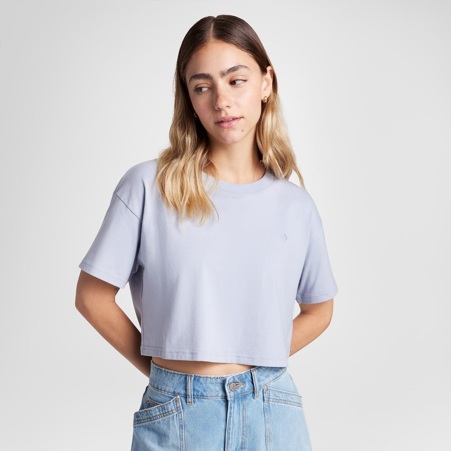 Converse Sporty Boxy Kadın Mor T-shirt