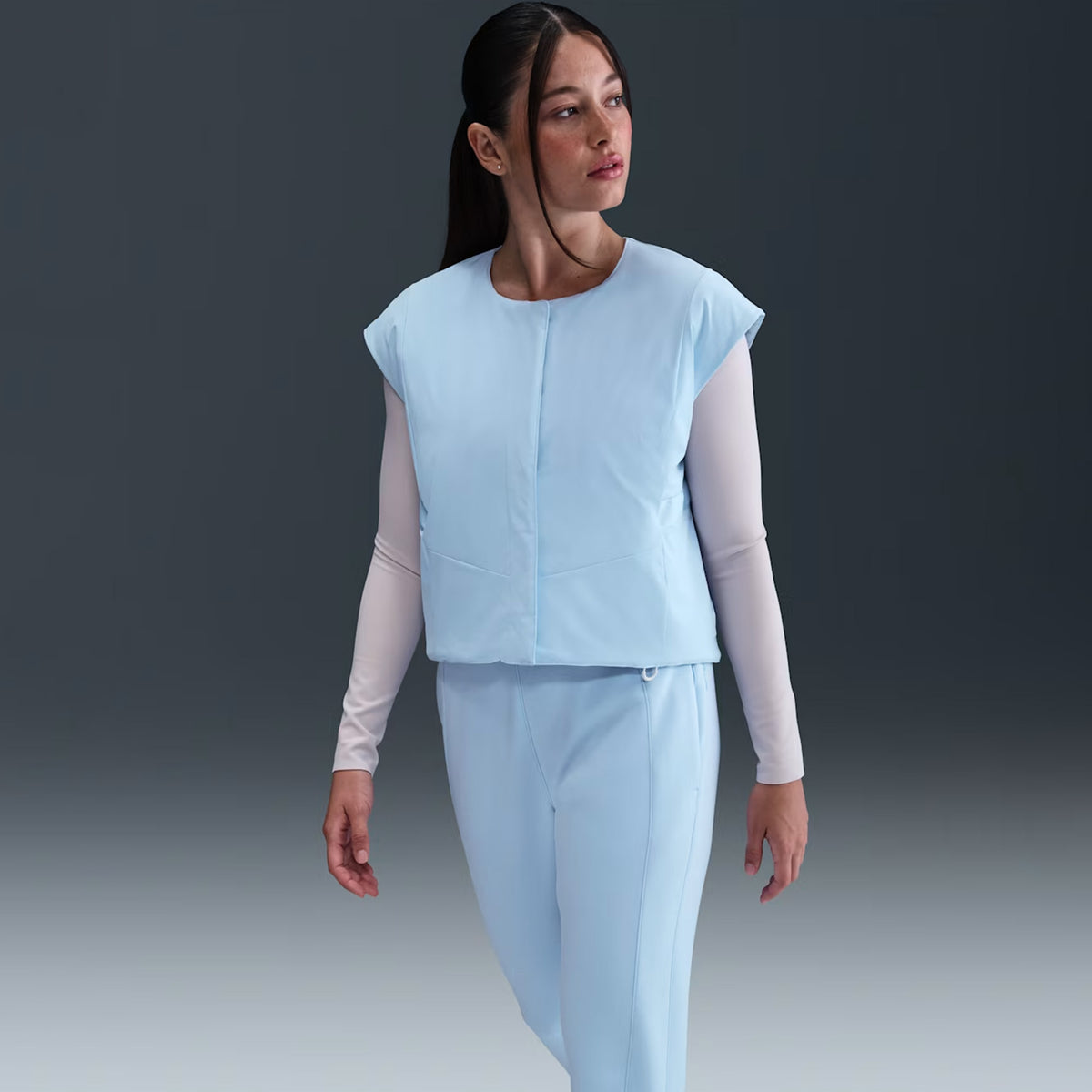 Nike 24.7 Tf Vest Filled Woven Kadın Mavi Yelek