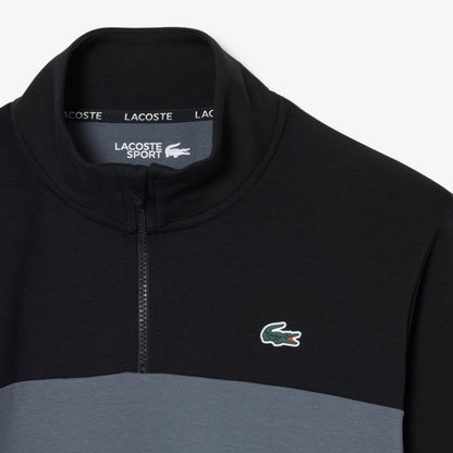 Lacoste Erkek Classic Fit Yarım Fermuarlı Renk Bloklu Gri Sweatshirt