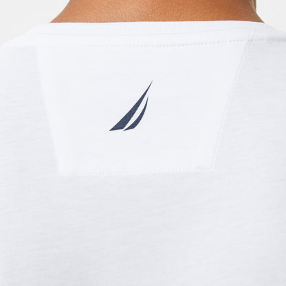 Nautica Erkek Beyaz Regular Fit Baskılı T-shirt