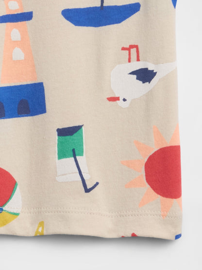 Bej Grafik Baskılı T-shirt