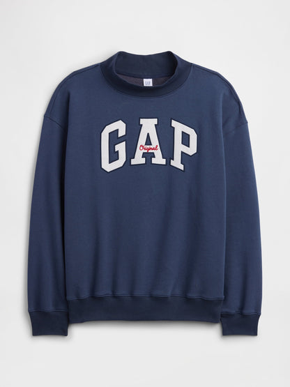 Lacivert Oversized Gap Logo Mockneck Tunik Sweatshirt