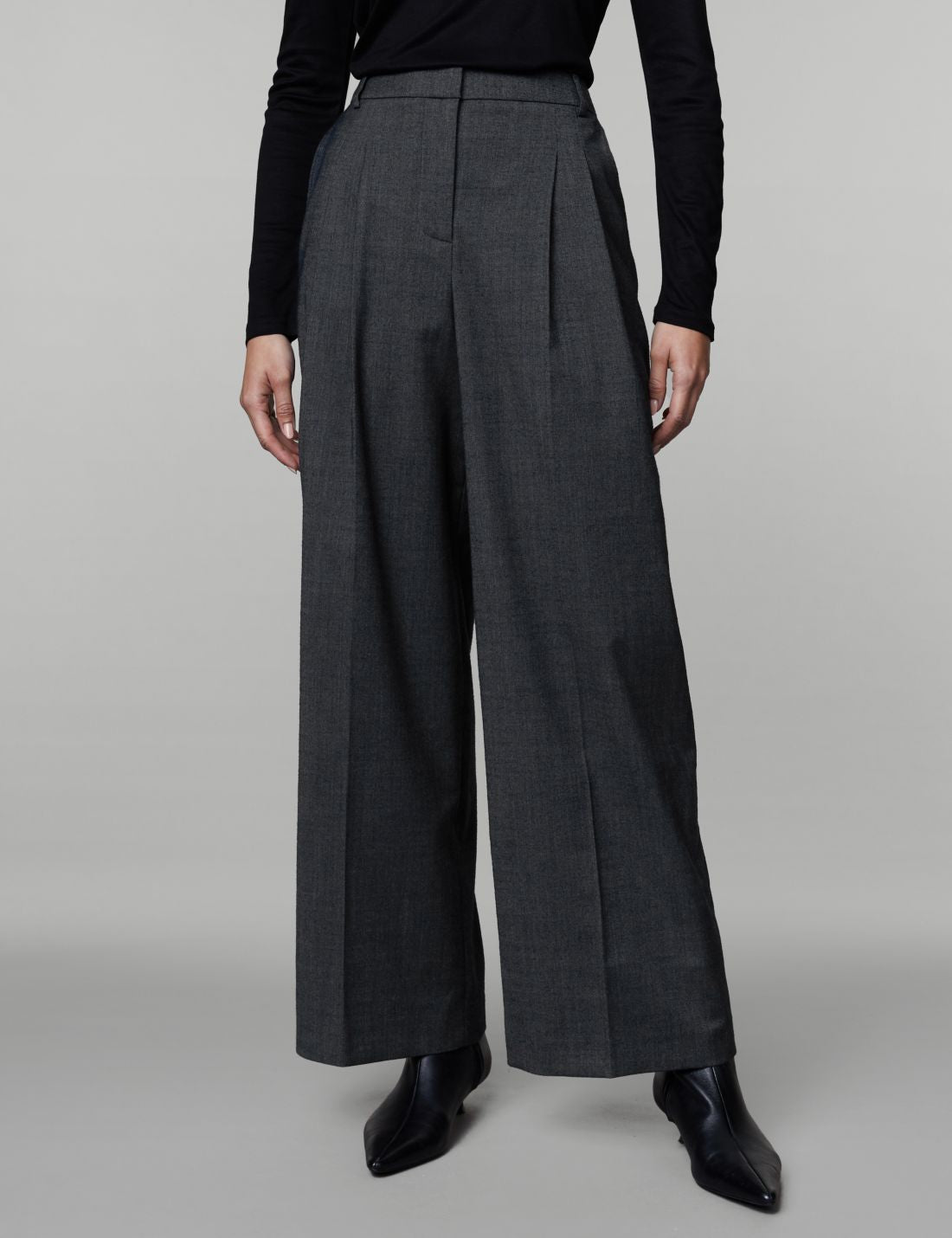 Wide Leg Yün Pantolon