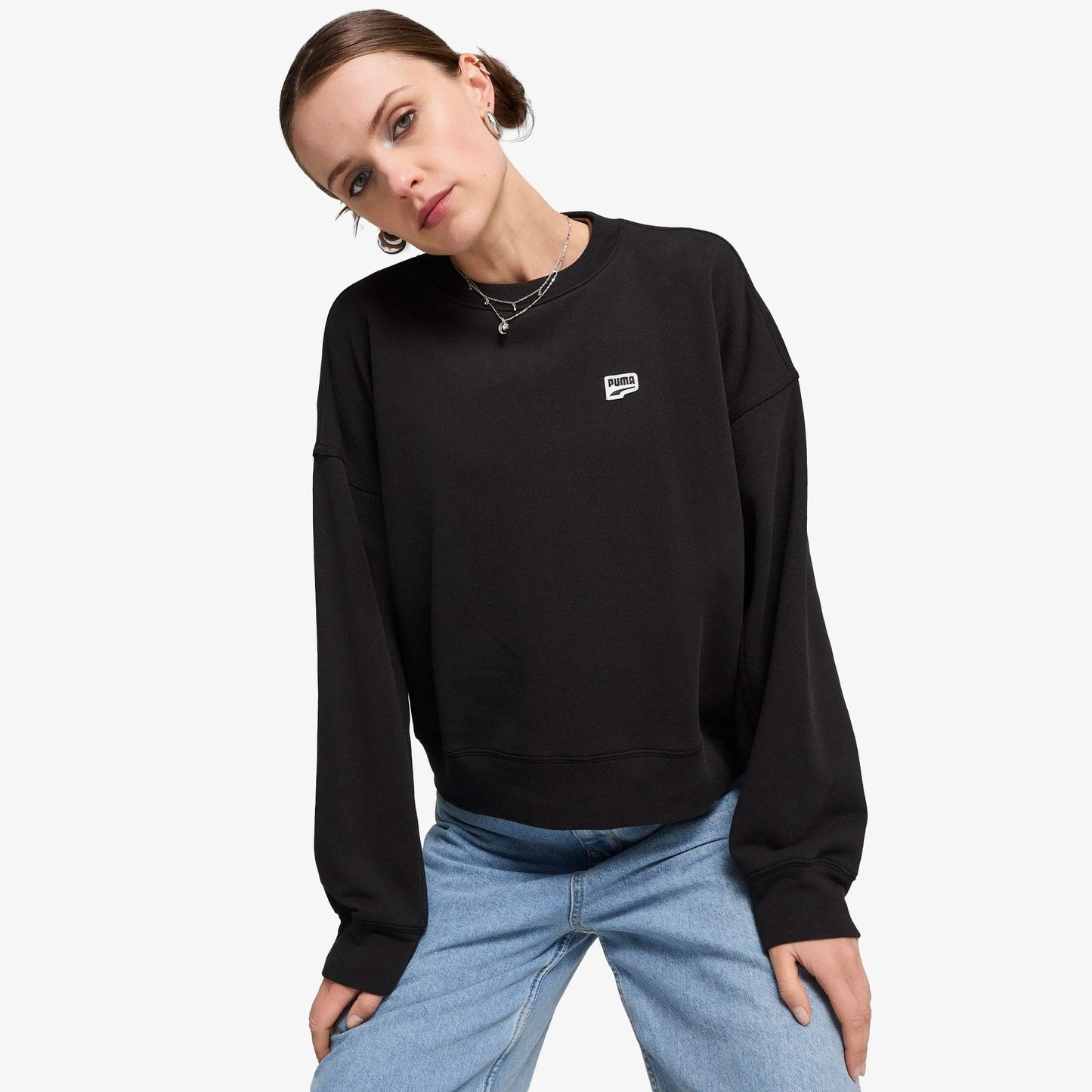 Puma Downtown Re:collectıon Crew Kadın Siyah Sweatshirt