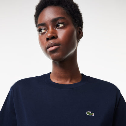 Lacoste Kadın Relaxed Fit Bisiklet Yaka Lacivert T-shirt