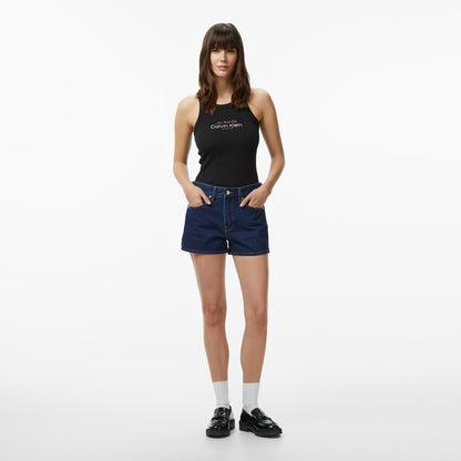 Calvin Klein Contour 2x2 Graphic Kadın Siyah Kolsuz T-shirt