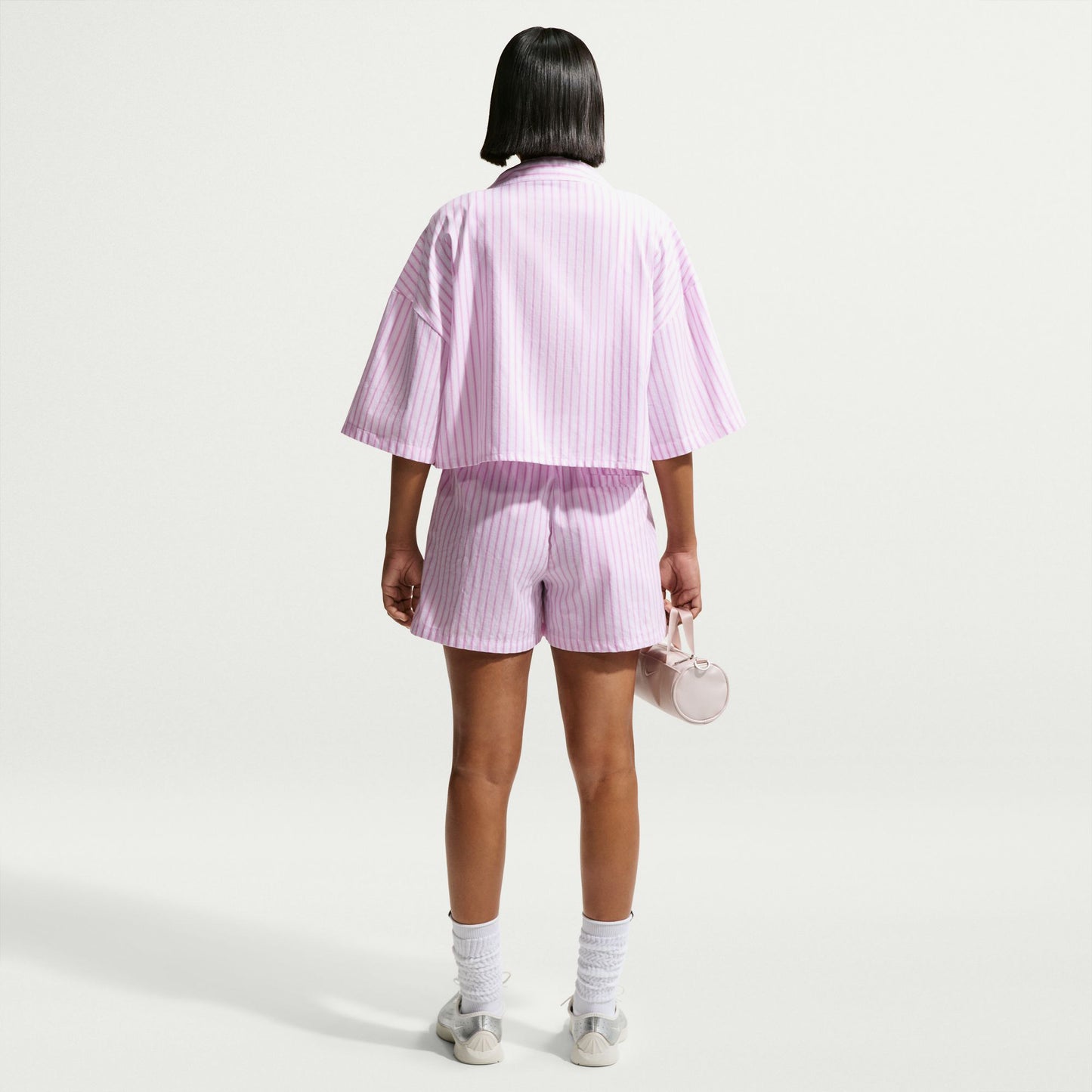 Nike Offline Woven Poplin Stripe Kadın Mor T-shirt