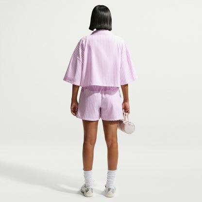 Nike Offline Woven Poplin Stripe Kadın Mor T-shirt
