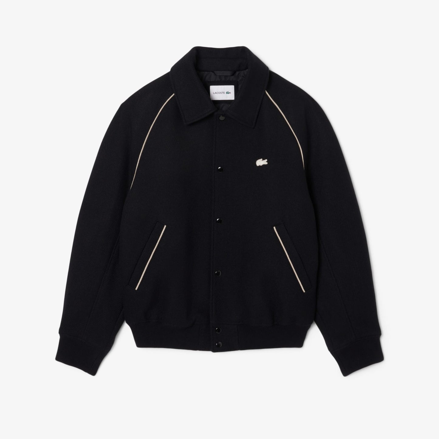 Lacoste Erkek Classic Fit Gömlek Yaka Baskılı Siyah Ceket