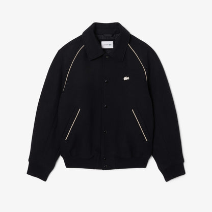 Lacoste Erkek Classic Fit Gömlek Yaka Baskılı Siyah Ceket