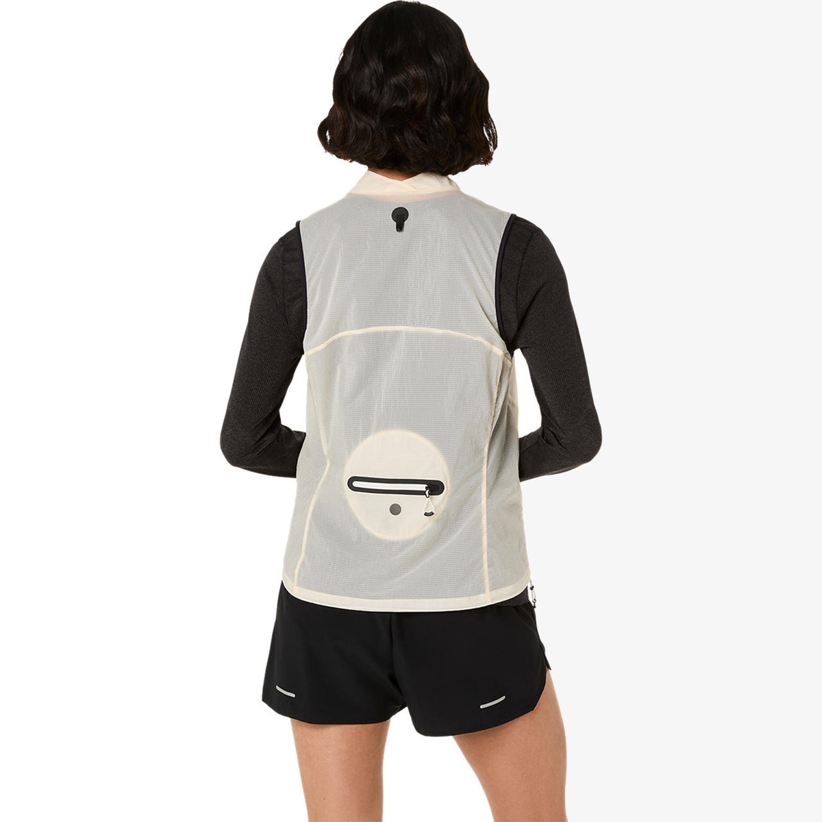 Asics Metarun Packable Gilet Kadın Krem Koşu T-shirt