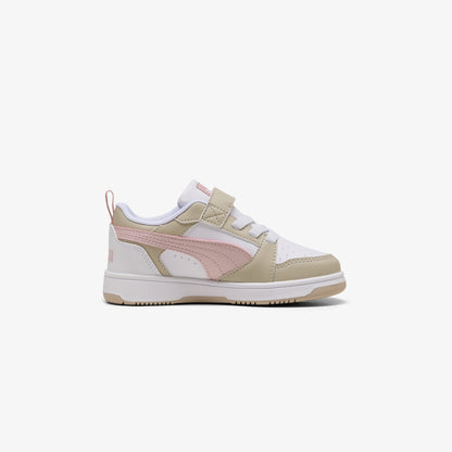 Puma Rebound V6 Low Çocuk Krem/pembe Spor Ayakkabı