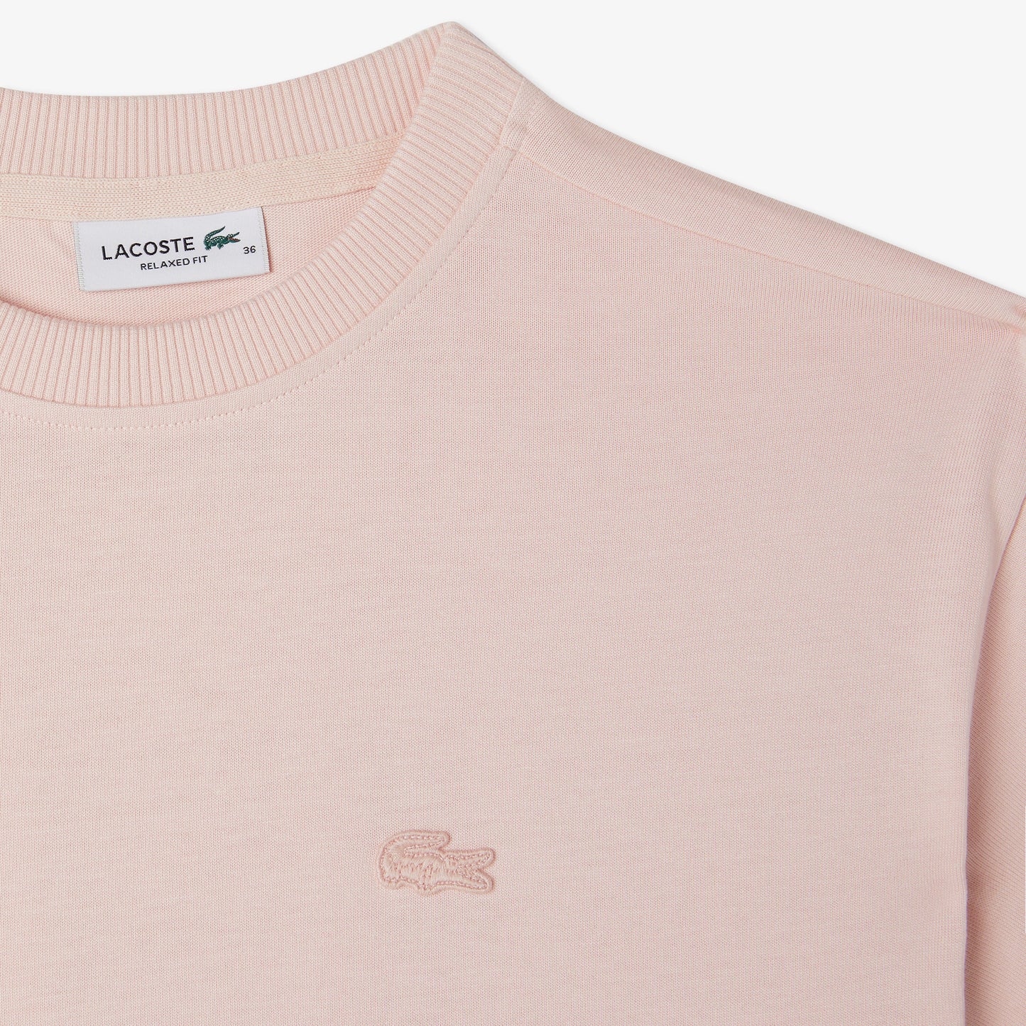 Lacoste Kadın Loose Fit Bisiklet Yaka Pembe T-shirt