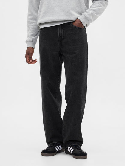 Siyah Relaxed Jean Pantolon