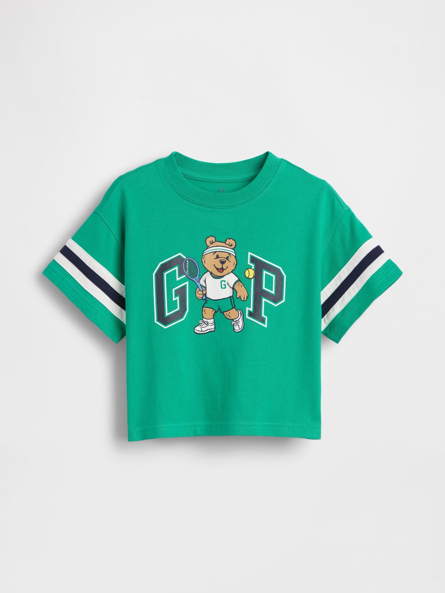 Yeşil Oversized Brannan Bear Varsity Grafik Logo T-shirt