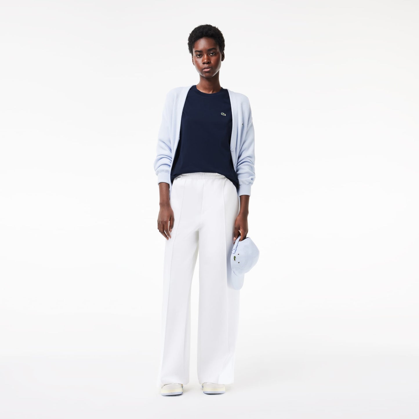 Lacoste Kadın Relaxed Fit Bisiklet Yaka Lacivert T-shirt