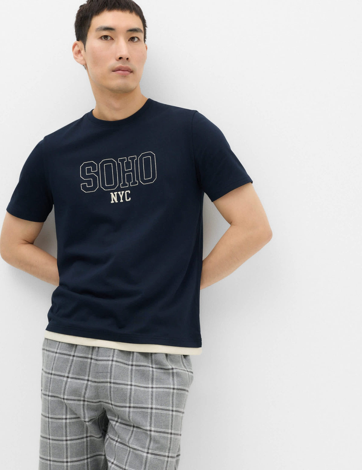 Saf Pamuklu Soho Nyc Baskılı Pijama Üstü